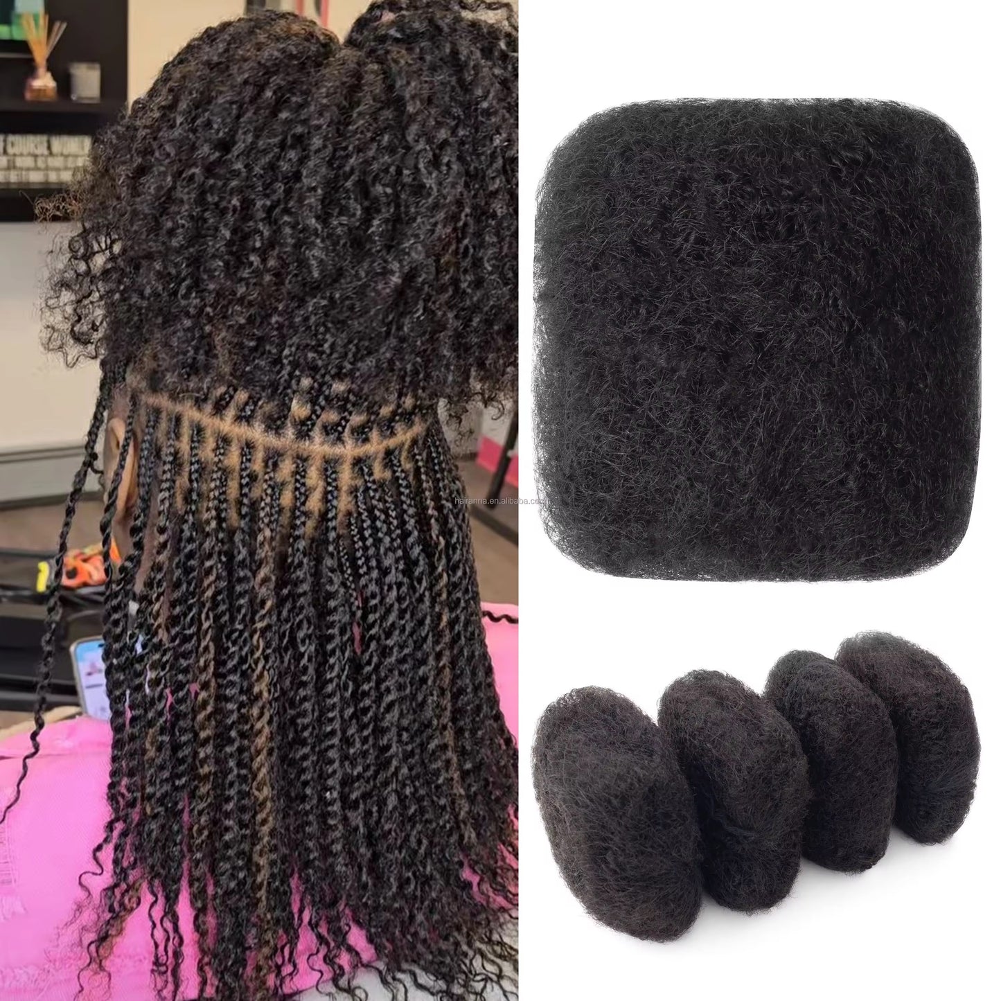 Afro Kinky Human Hair 16 inches (Natural Black)