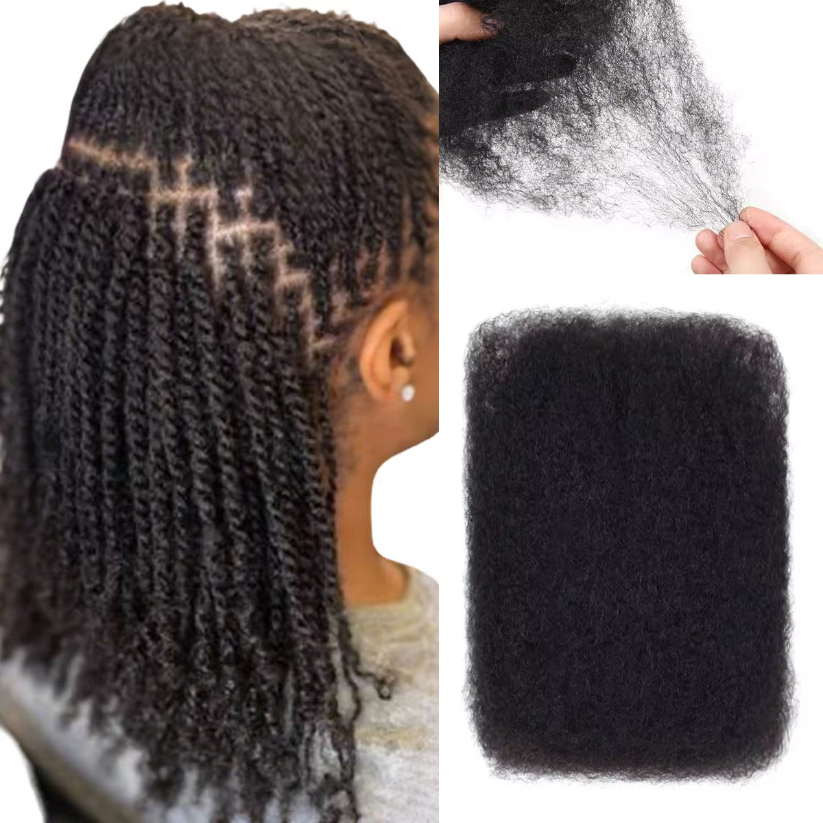 Afro Kinky Human Hair 14 inches (Natural Black)